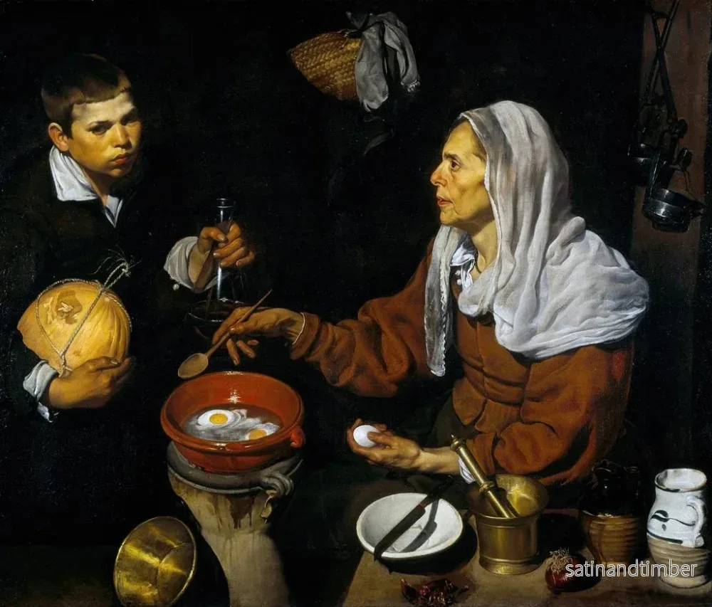 Reproduktion av målningen En gammal kvinna som lagar ägg - Diego Velázquez - Bild 2