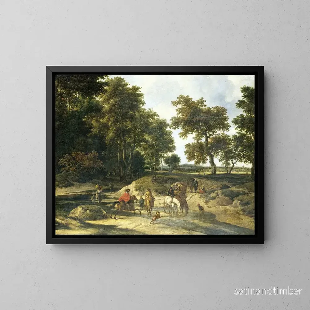 Reproduktion av målningen Le gué - Jacob van Ruisdael