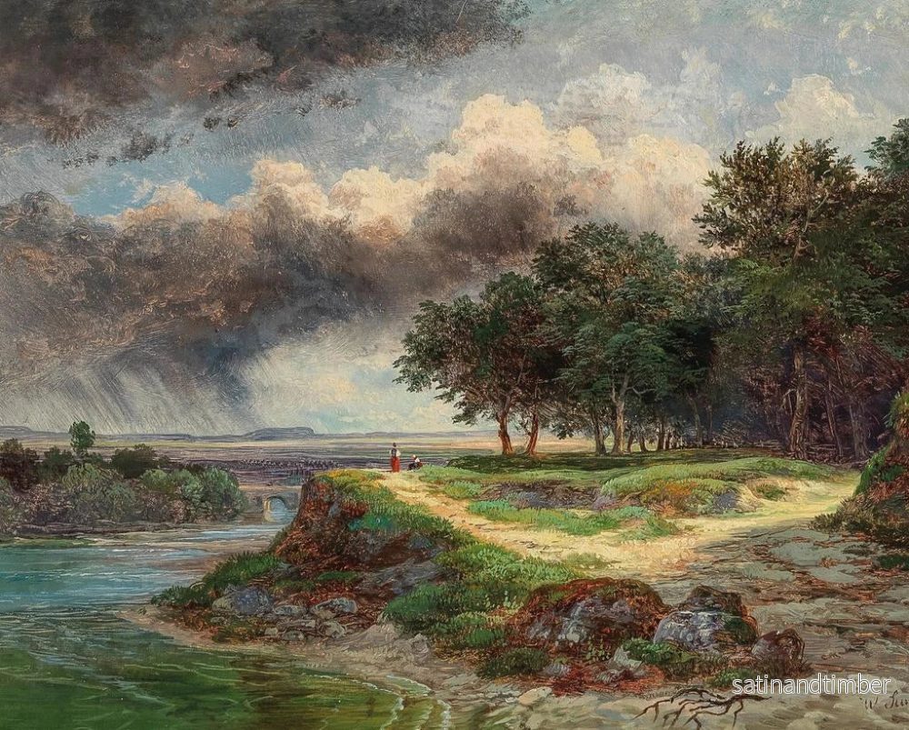 Reproduktion av målningen En stor flodlandskap en regnig dag - Wilhelm Steinfeld - Bild 2