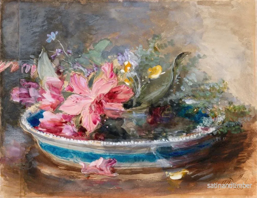 Reproduktion av målningen Blommor i en skål - James Holland - Bild 2