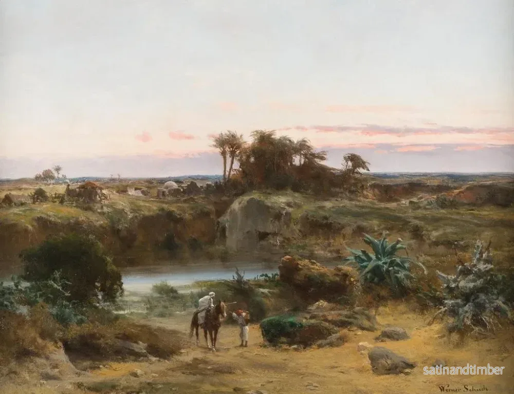 Reproduktion av målningen Oasis i öknen - Werner Wilhelm Gustav Schuch - Bild 2