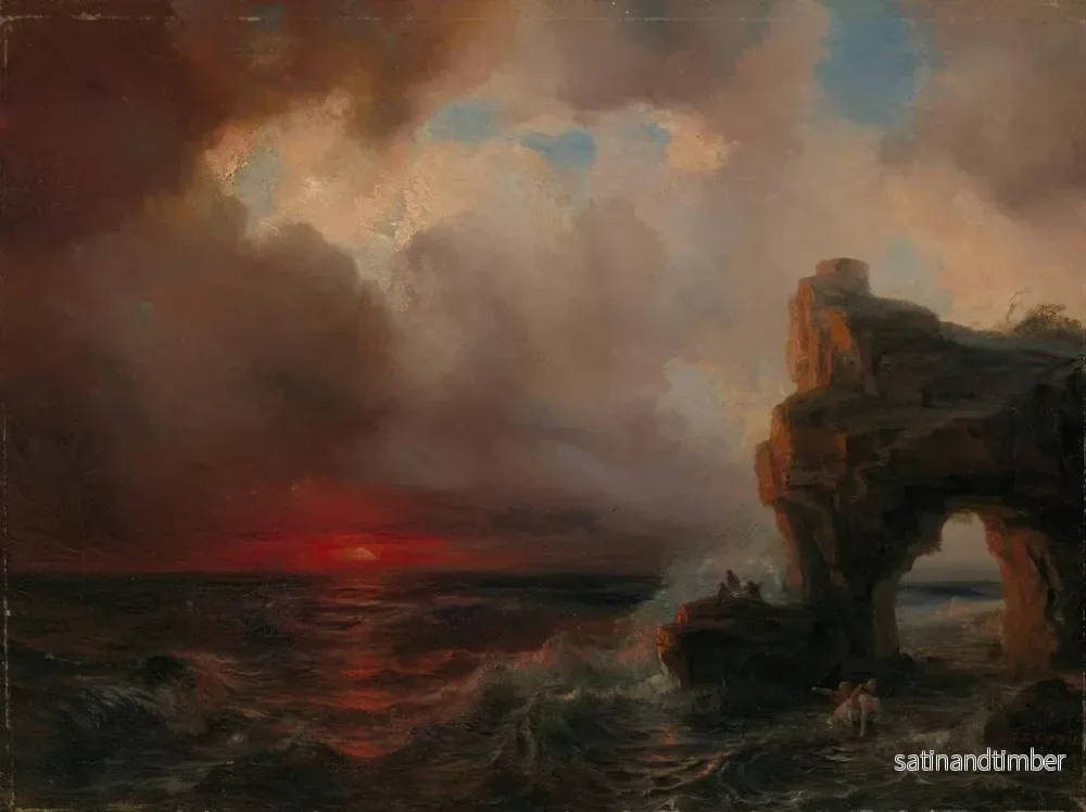 Reproduktion av målningen Tempête au coucher du soleil - Théodore Gudin - Bild 2
