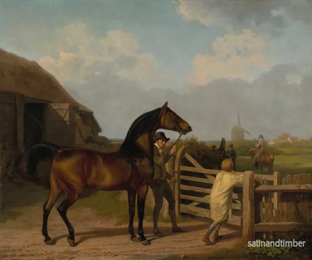 Reproduktion av målningen En hingst ledd genom en dörr till en sto - Jacques-Laurent Agasse - Bild 2