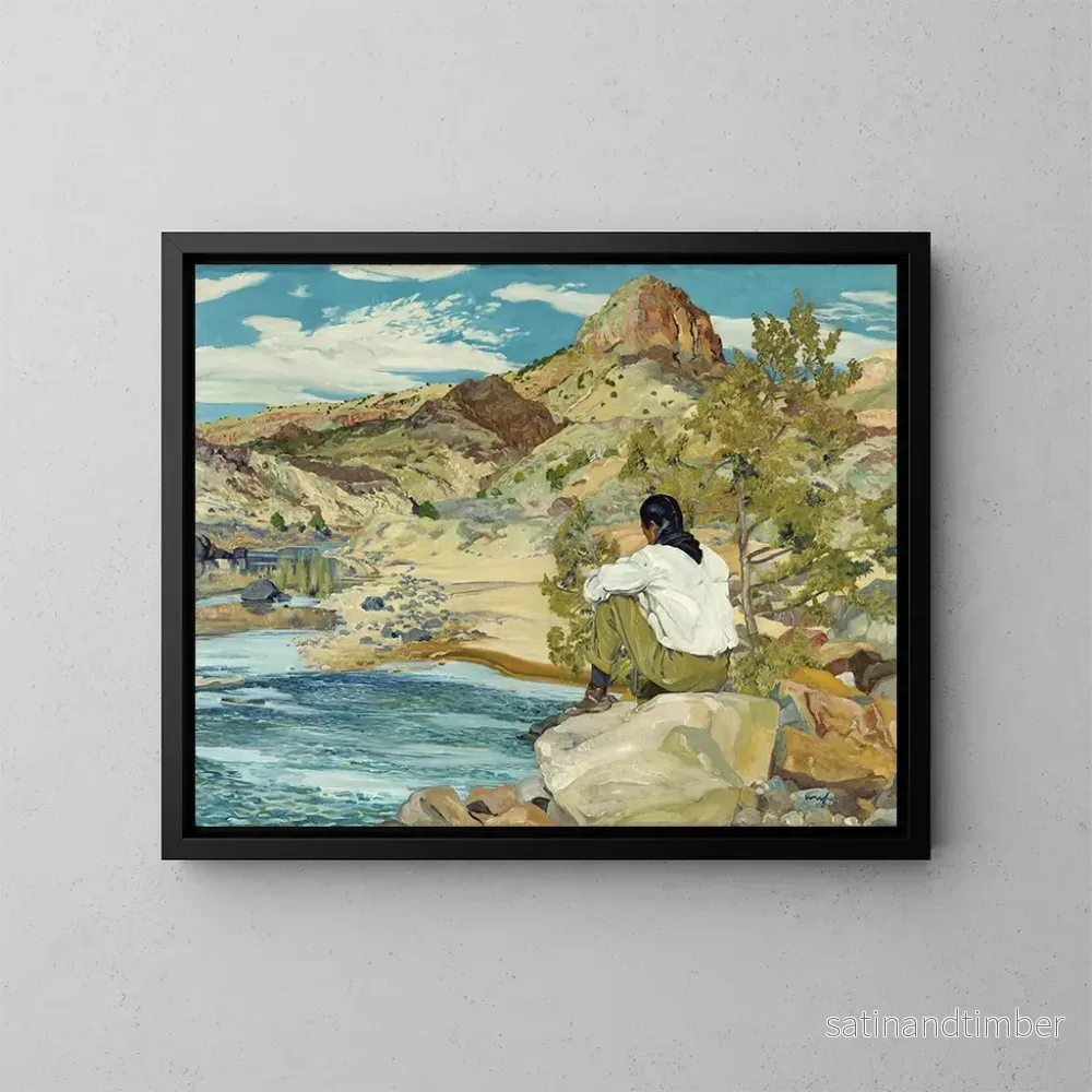 Reproduktion av målningen Sur le Rio Grande – Walter Ufer Reproduktion av målningen Sur le Rio Grande – Walter Ufer