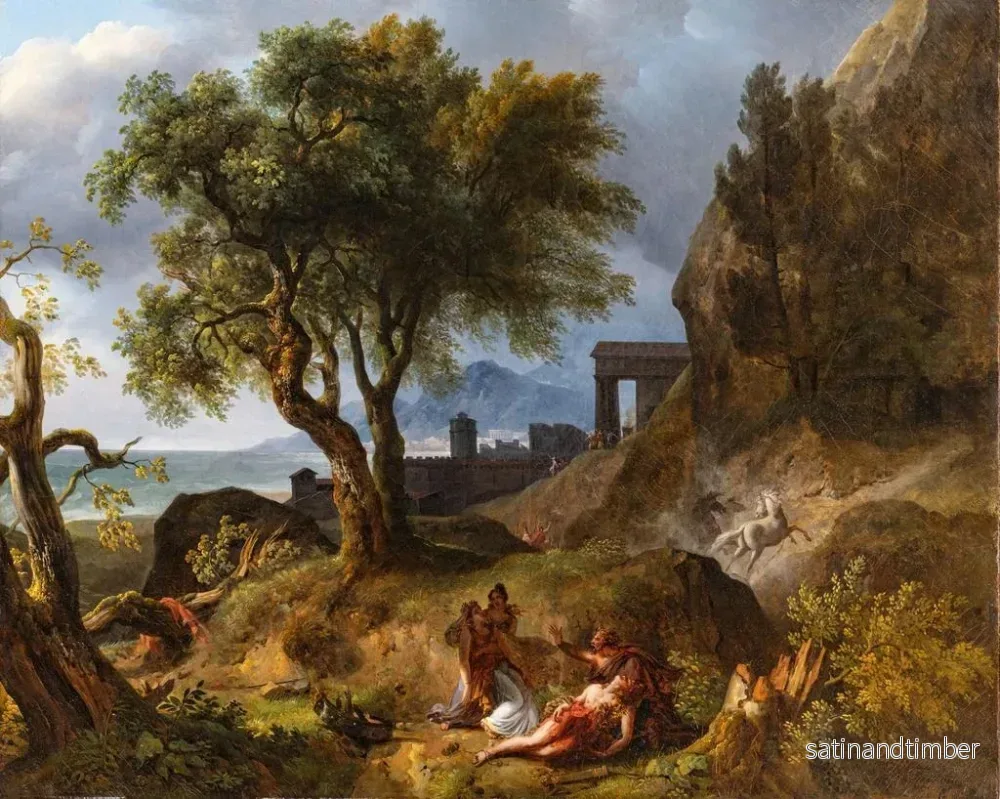Reproduktion av målningen La Mort d'Hippolyte - Jean-Charles Joseph Rémond - Bild 2