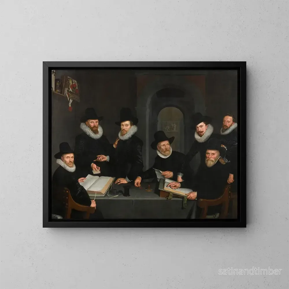 Reproduktion av målningen Les Régents des hôpitaux – Cornelis van der Voort