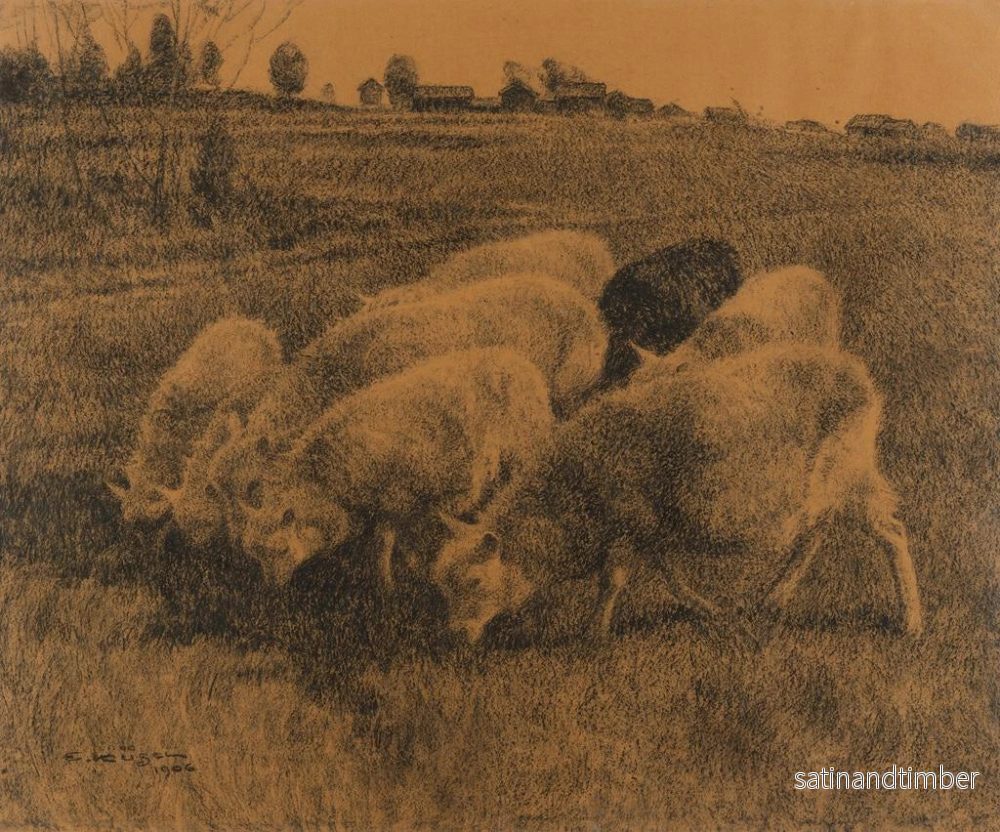Reproduktion av målningen av kontemplativa får - Ernst Klee - Bild 2