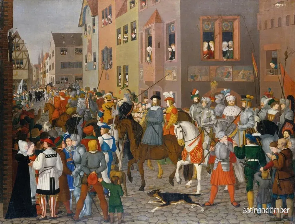 Reproduktion av målningen av L'entrée du roi Rudolf de Habsbourg à Bâle en 1273 - Franz Pforr - Bild 2