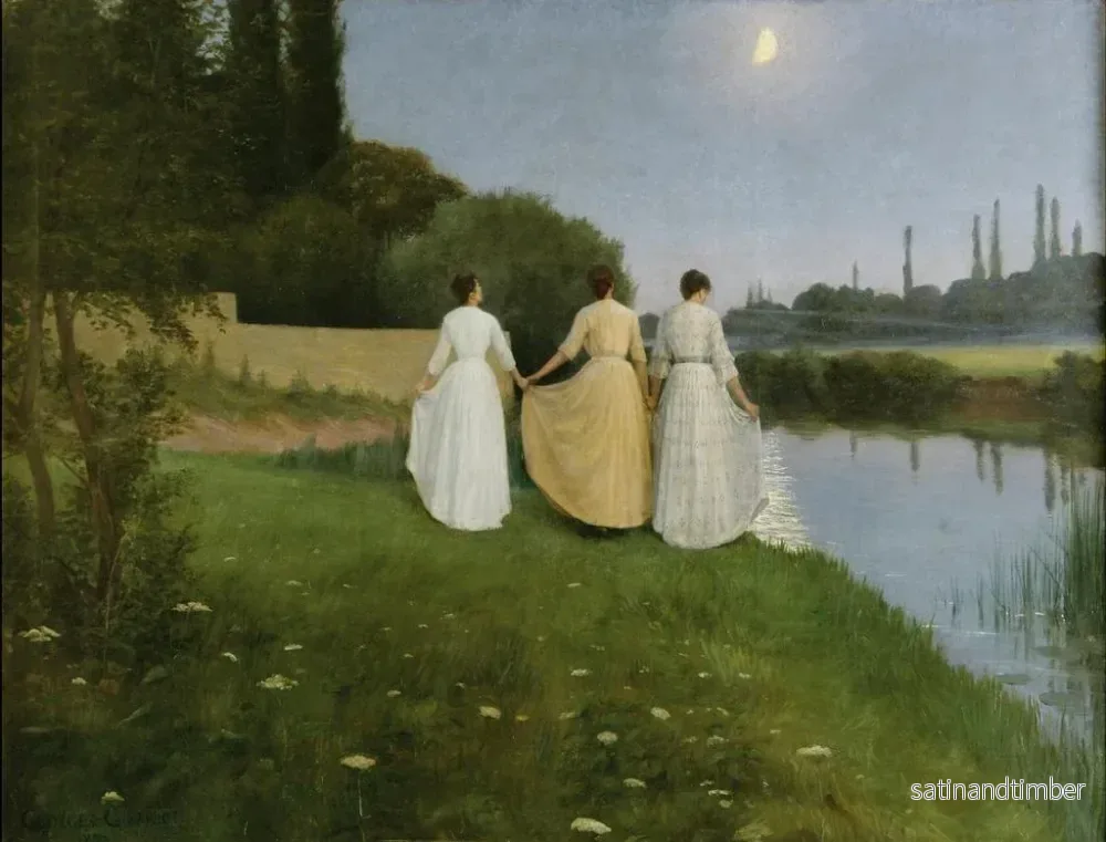 Reproduktion av målningen Hälsningar till den skymningsfulla månen - Georges-Marie-Julien Girardot - Bild 2