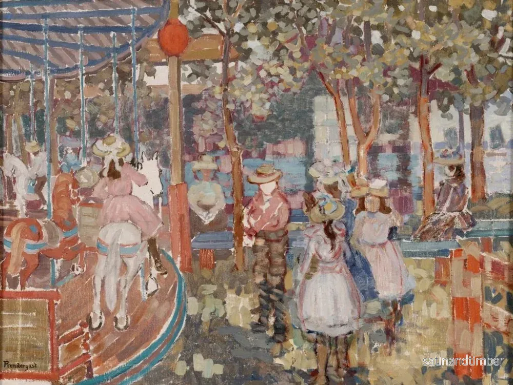 Reproduktion av målningen Carrousel - Maurice Prendergast - Bild 2