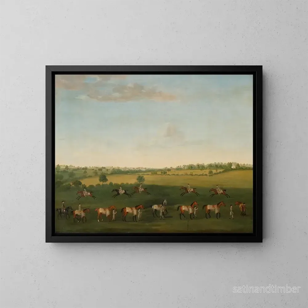 Reproduktion av målningen En serie av travhästar under träning av Sir Charles Warre Malet - Francis Sartorius