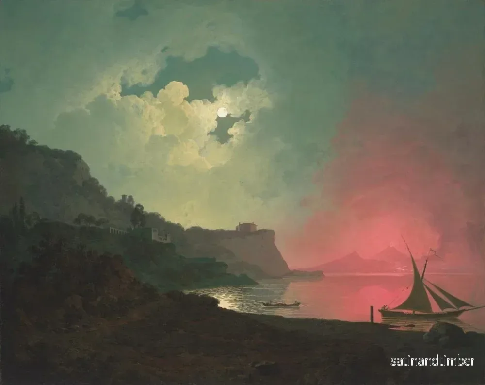 Reproduktion av målningen Vesuvius i eruption sett från Posillipo - Joseph Wright de Derby - Bild 2