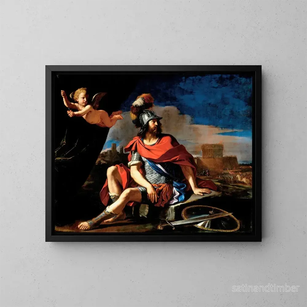 Reproduktion av målningen Mars med Cupidon - Guercino