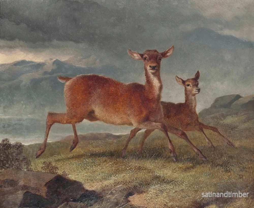 Reproduktion av målningen av röd hjort och kid - John Frederick Herring den äldre - Bild 2