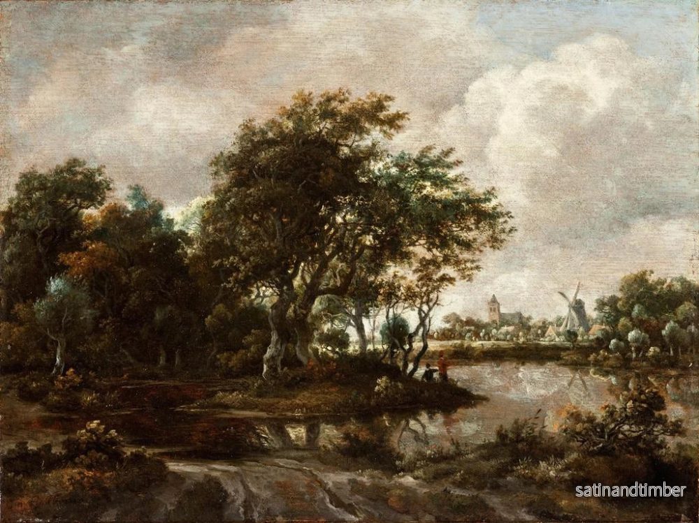 Reproduktion av målningen Landskap med fiskare och en avlägsen stad - Meindert Hobbema - Bild 2