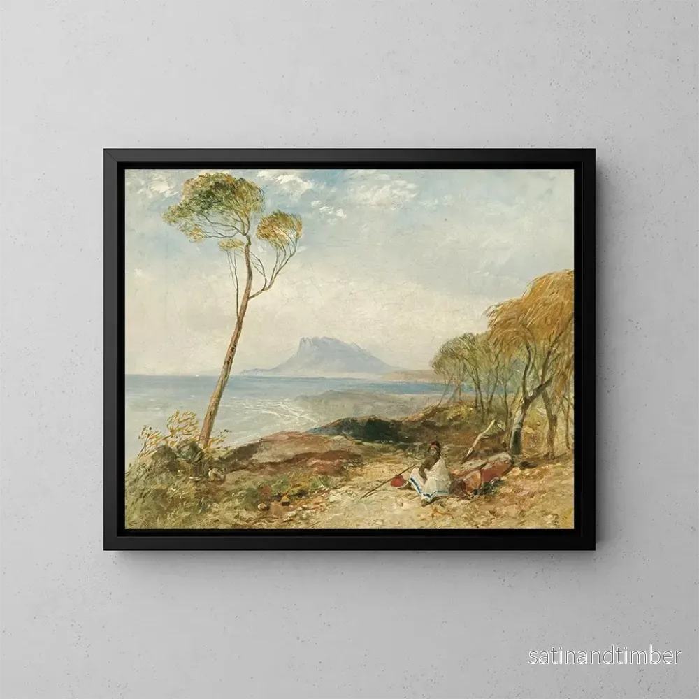 Reproduktion av målningen av ön Maria från Little Swanport, Van Diemens land - John Skinner Prout