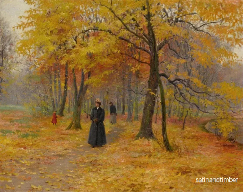 Reproduktion av målningen En promenad i skogen på hösten - Carl Carlsen - Bild 2