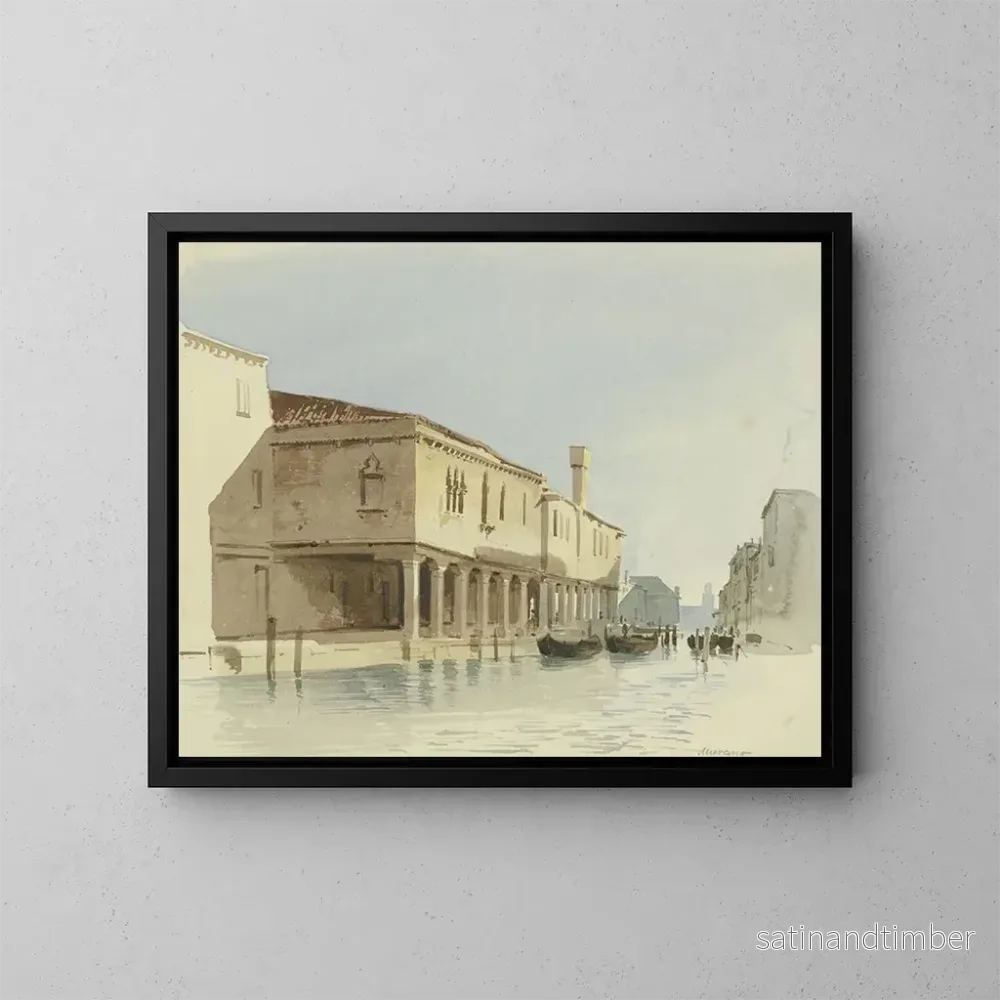 Reproduktion av målningen Sektion av kanal i Murano – Carl Theodor Reiffenstein Reproduktion av målningen Sektion av kanal i Murano – Carl Theodor Reiffenstein
