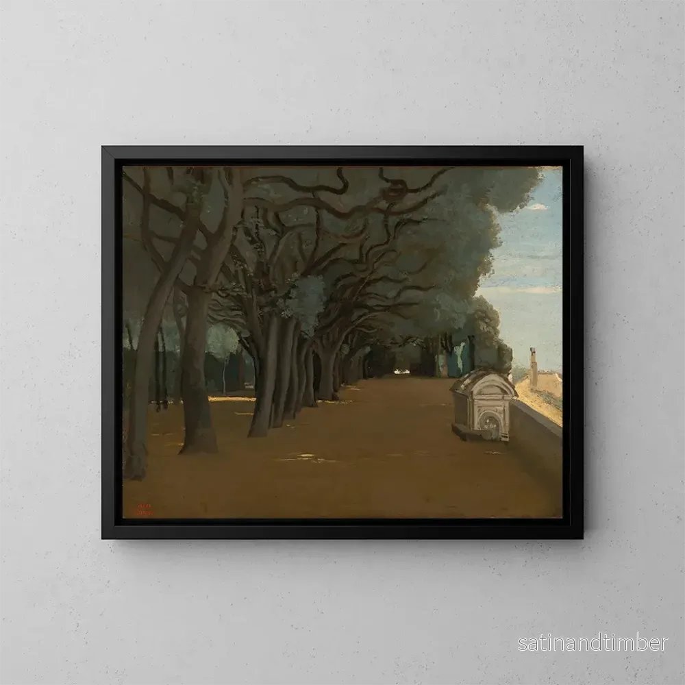 Reproduktion av målningen Terrass av Villa Pamphili i Rom - Jean-Baptiste-Camille Corot