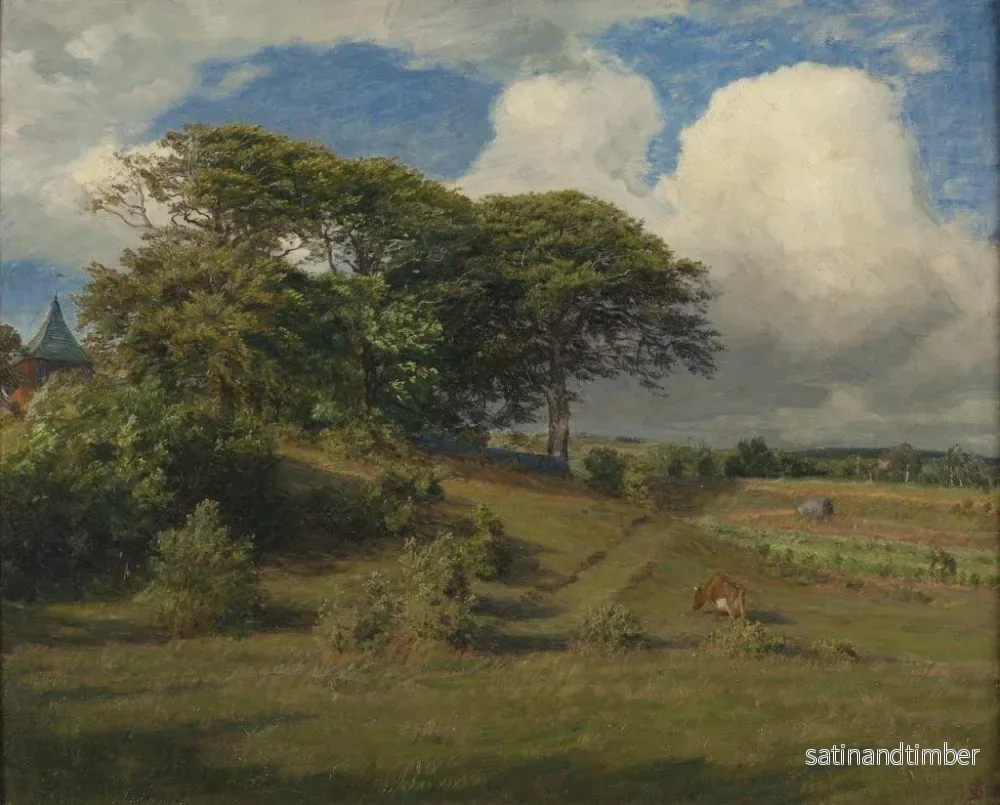 Reproduktion av målningen av bokar i kyrkans hall i Dagss, Halland - Niels Skovgaard - Bild 2