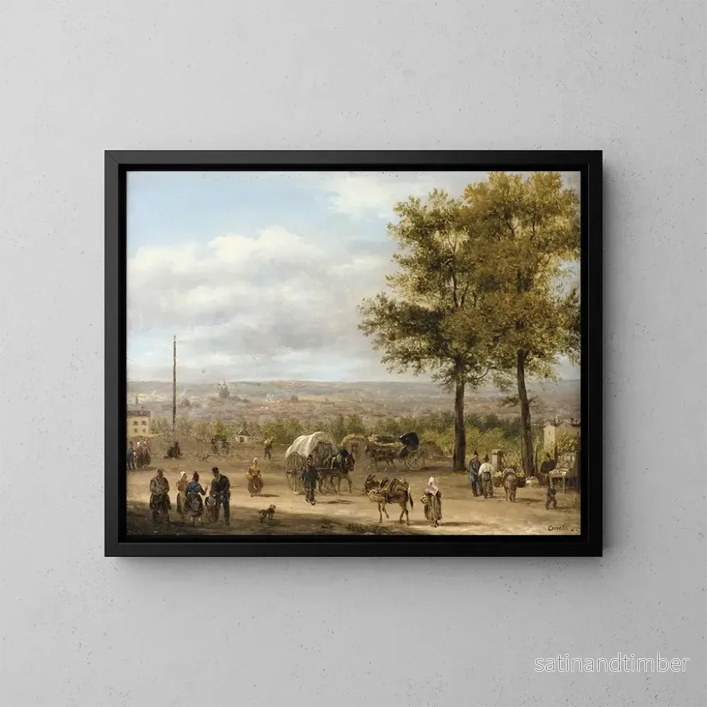 Reproduktion av målningen Vue des hauteurs de Paris - Giuseppe Canella