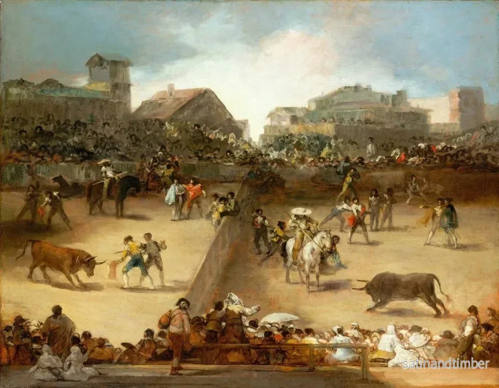 Reproduktion av målningen av corrida i en ring delad - Francisco de Goya - Bild 2