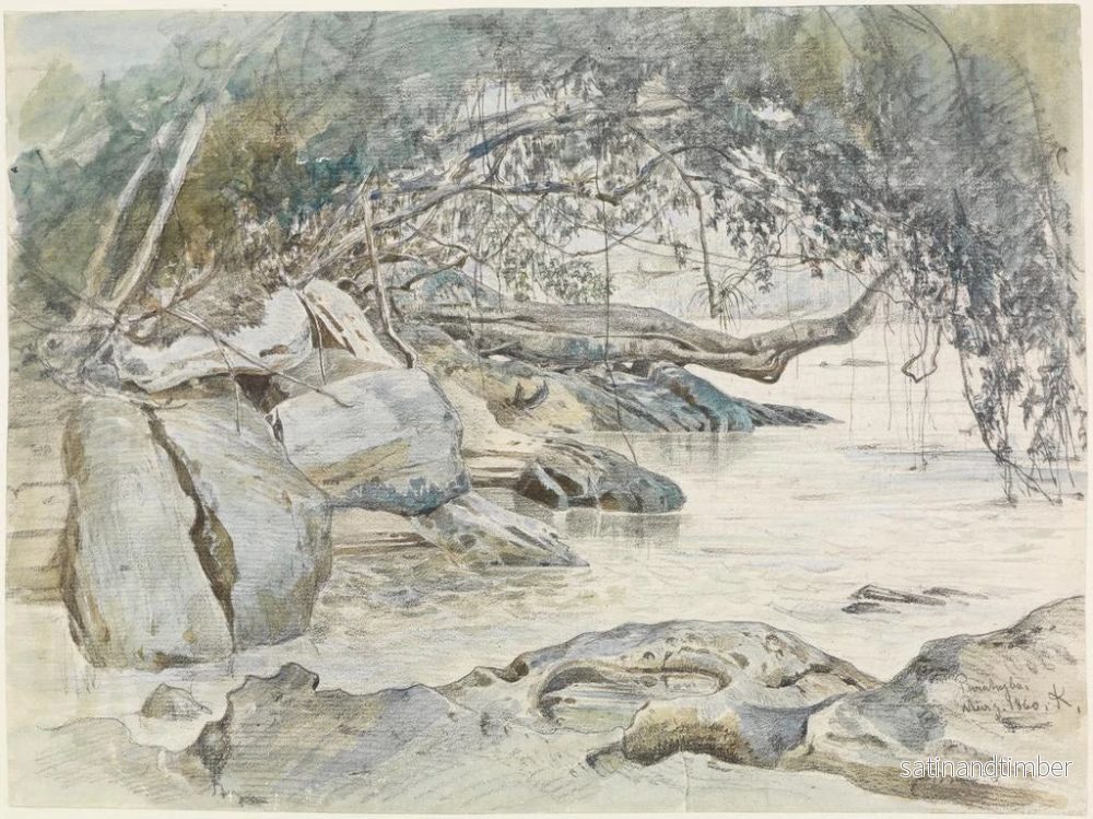 Reproduktion av målningen Rivage rocheux baigné par le Parahyba - Ferdinand Keller - Bild 2
