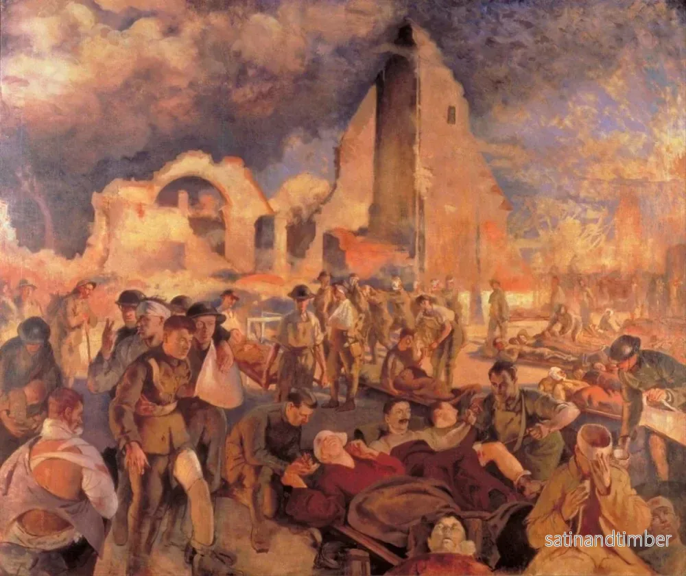 Reproduktion av målningen En avancerad vårdstation i Frankrike 1918 - Henry Tonks - Bild 2