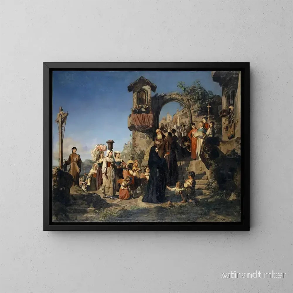 Reproduktion av målningen La fête de Sainte Marie dans les montagnes sabines – Ernst Stückelberg Reproduktion av målningen La fête de Sainte Marie dans les montagnes sabines – Ernst Stückelberg