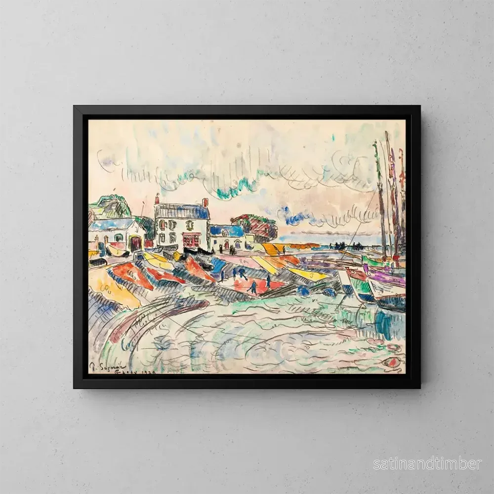Reproduktion av målningen Groix, rengöring av seglen - Paul Signac