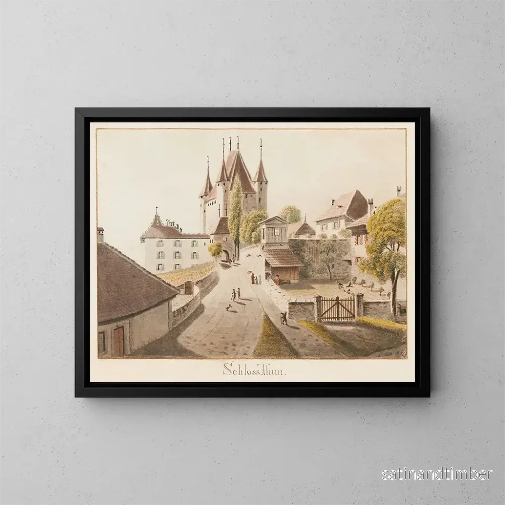 Reproduktion av målningen Château de Thoune - Jakob Samuel Weibel