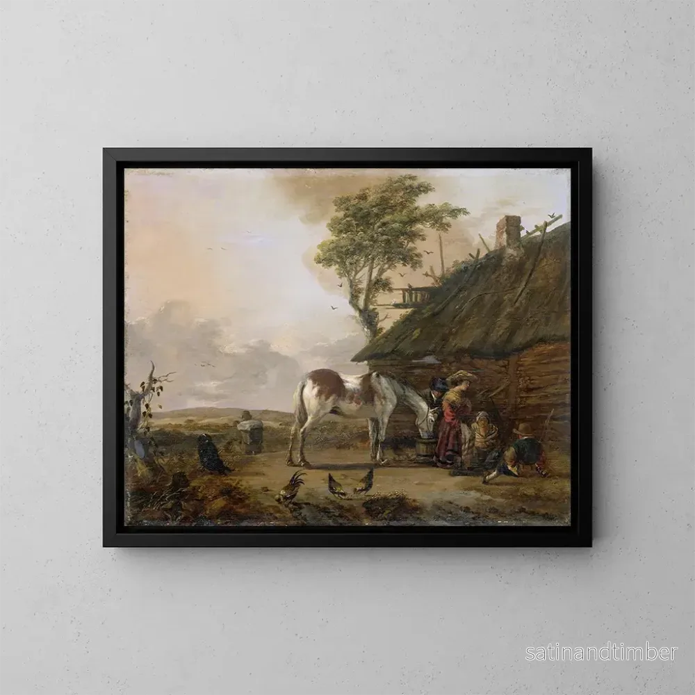 Reproduktion av målningen En pälsklädd häst - Jan Wouwerman