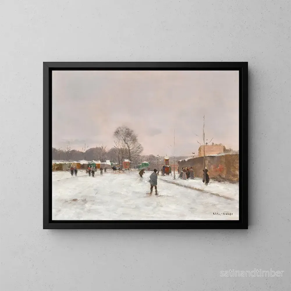 Reproduktion av målningen La Première neige d'hiver - Luigi Loir