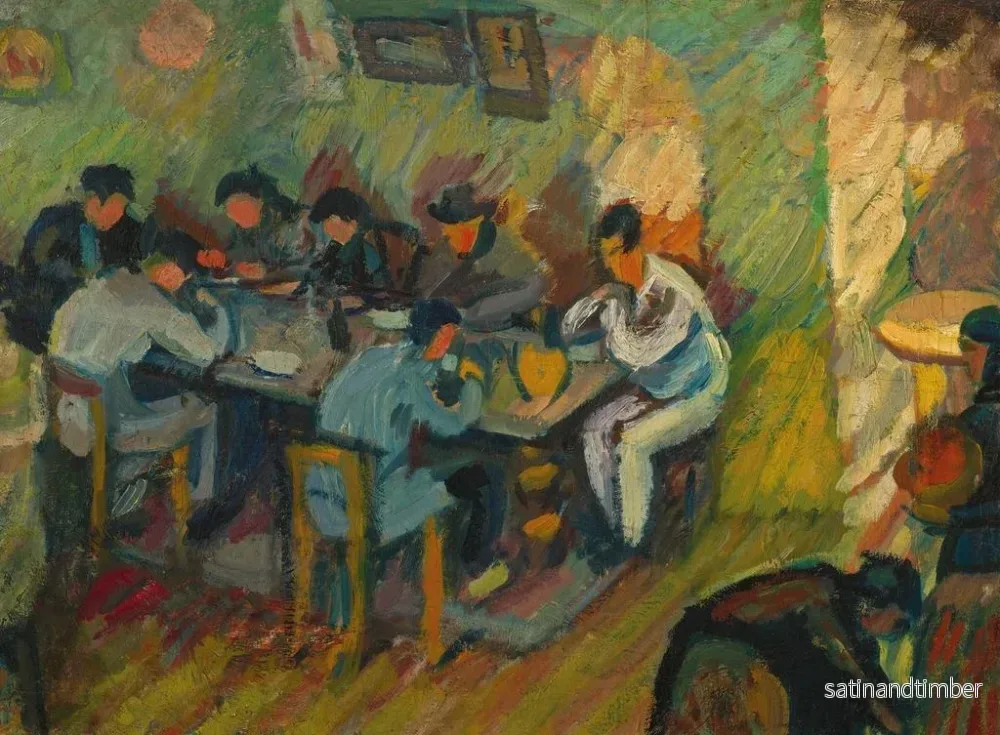 Reproduktion av målningen av sardiska bönder eller kafé i Sardinien - Maurice Albert Loutreuil - Bild 2