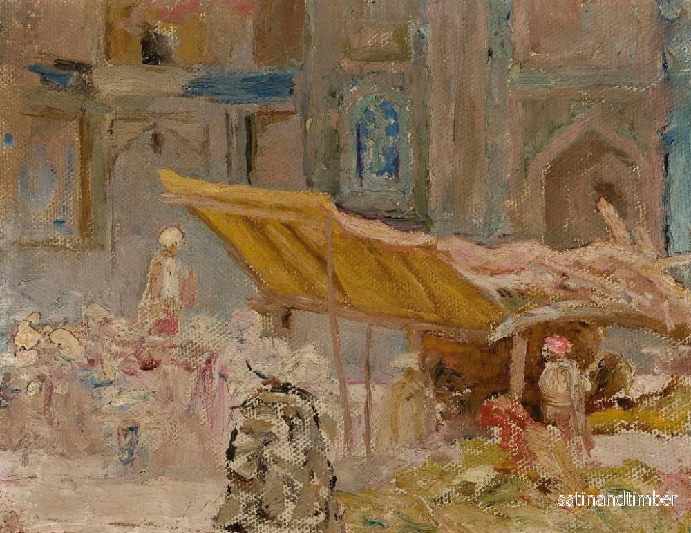 Reproduktion av målningen av Samarkands fruktmarknad, resa till Turkestan - Jan Cybis - Bild 2