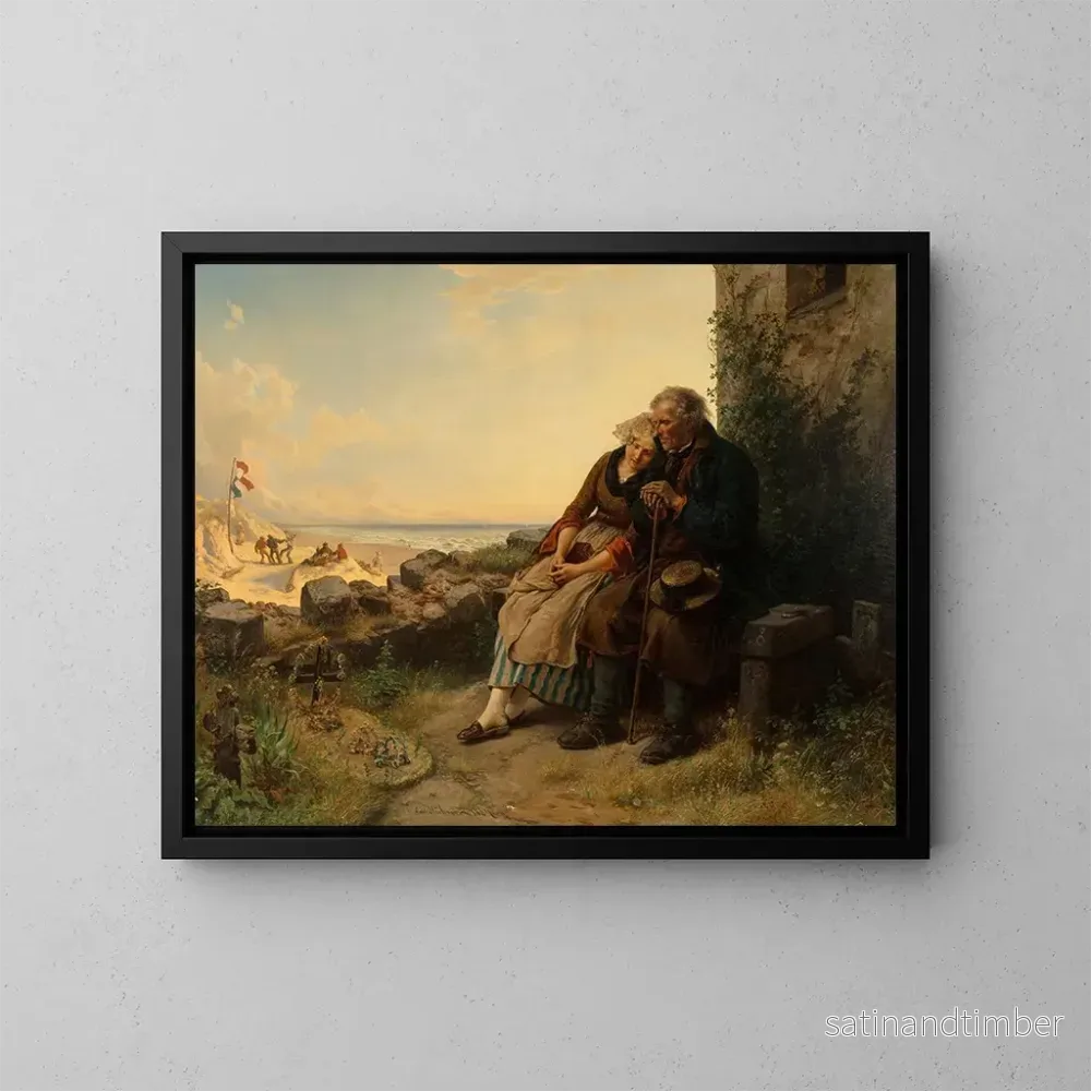 Reproduktion av målningen Retour au cimetière - Carl Wilhelm Hübner
