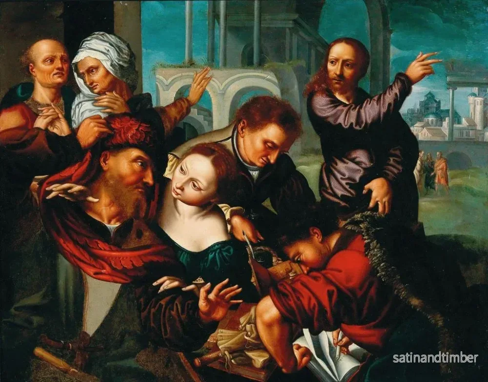 Reproduktion av målningen L'Appel de saint Matthieu - Skola av Jan Sanders van Hemessen - Bild 2