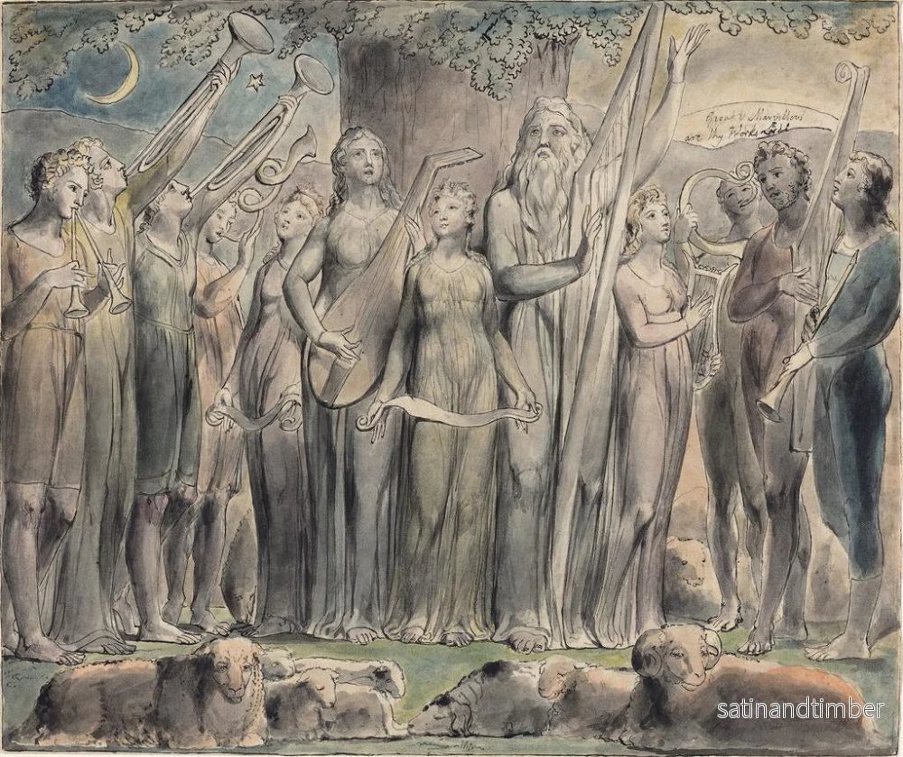 Reproduktion av målningen Job och hans familj återställda i välstånd - William Blake - Bild 2
