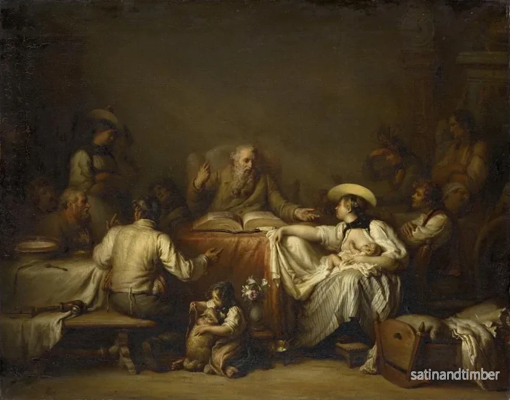Reproduktion av målningen Devotion à la maison - Pierre Nicolas Legrand - Bild 2