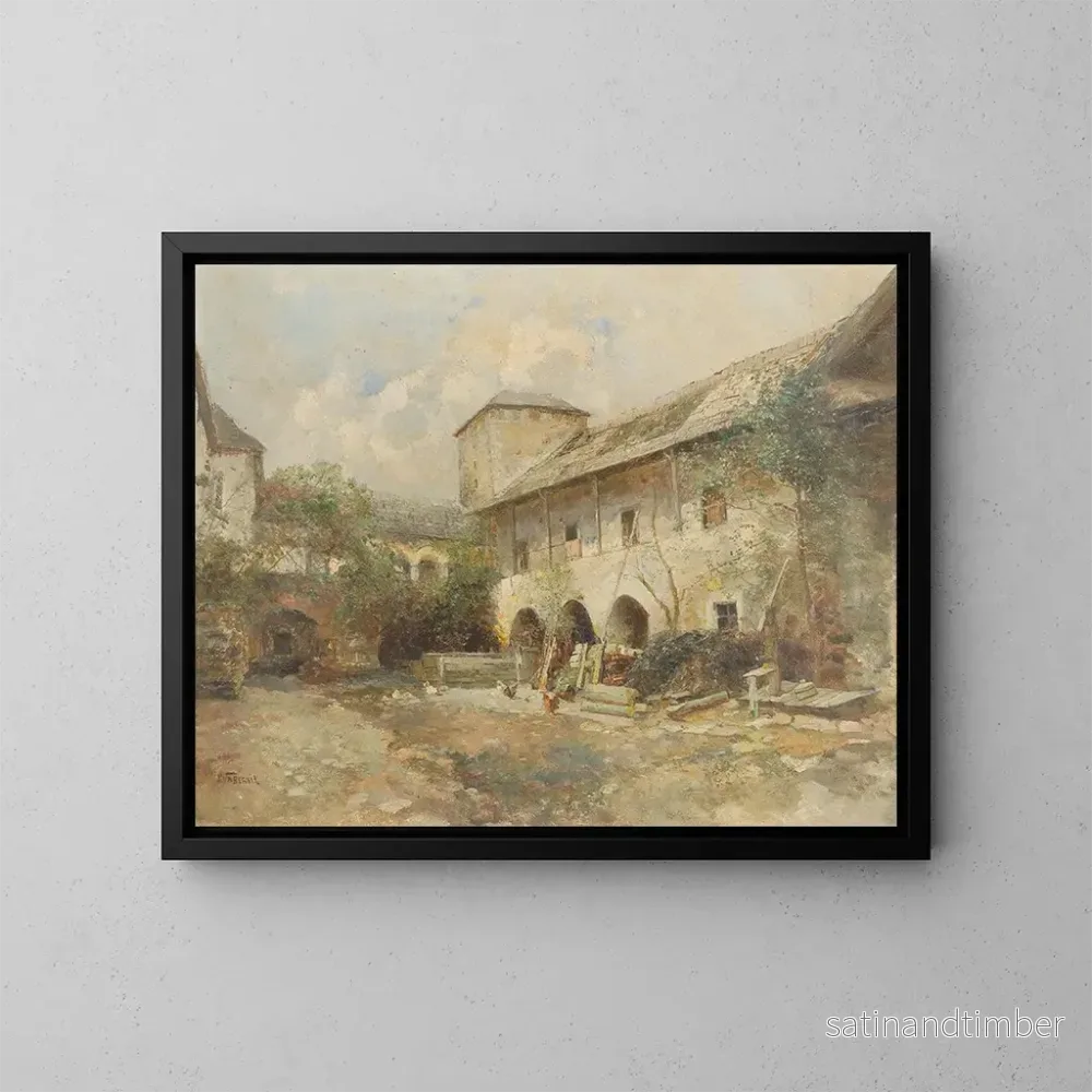 Reproduktion av målningen Teisenhoferhof i Weißenkirchen i Wachau - Paul Unbereit