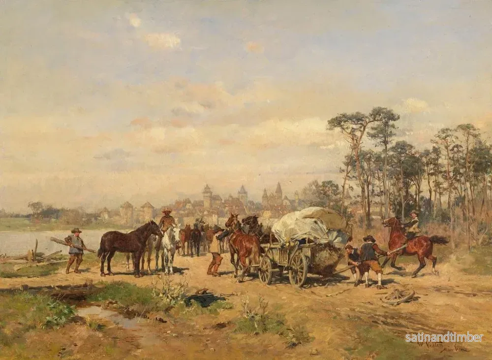 Reproduktion av målningen Rupture de route vers Rothenburg - Wilhelm Velten - Bild 2