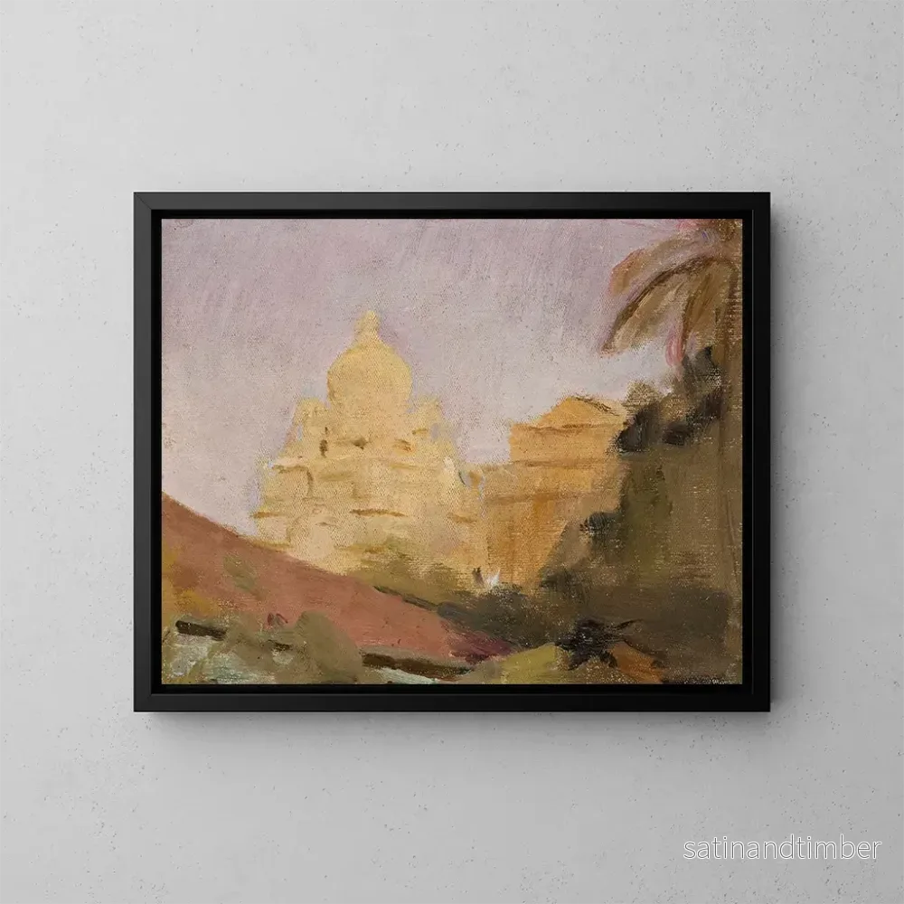 Reproduktion av målningen Temple de Mumbai, du voyage en Inde - Jan Cybis