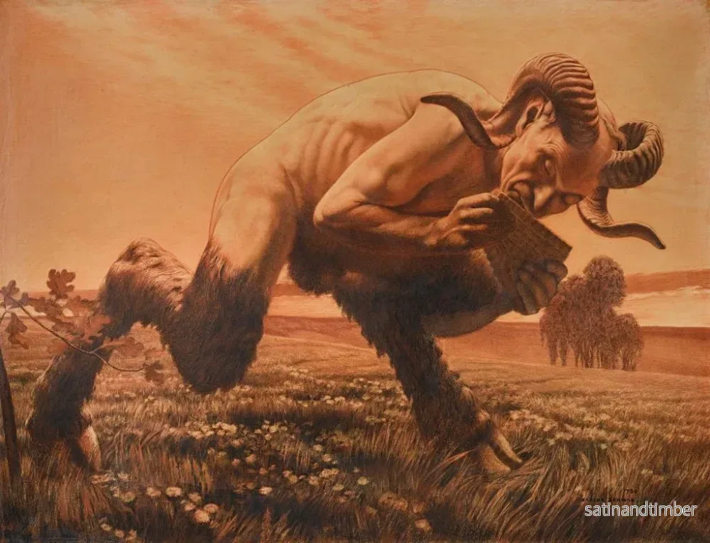 Reproduktion av målningen L'heure du faune - Carlos Schwabe - Bild 2