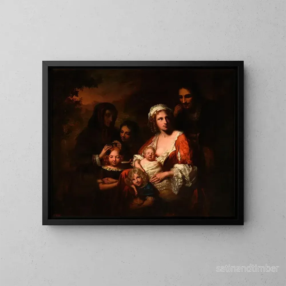 Reproduktion av målningen La famille de Colbert - Charles-Auguste Herb