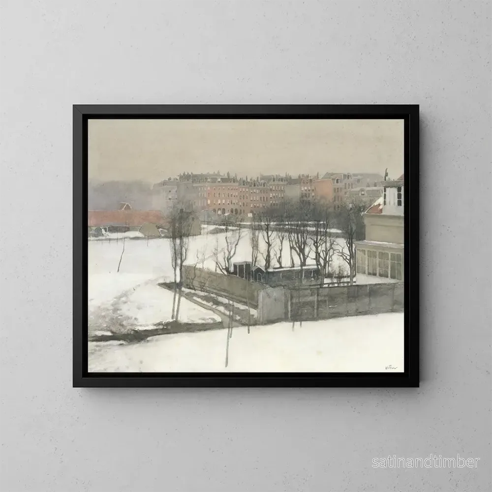 Reproduktion av målningen Vue du parc oriental sous la neige - Willem Witsen