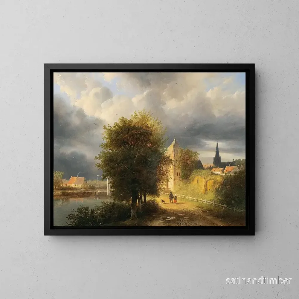 Reproduktion av målningen av åskmoln över en nederländsk stad – Georg Gillis van Haanen Reproduktion av målningen av åskmoln över en nederländsk stad – Georg Gillis van Haanen