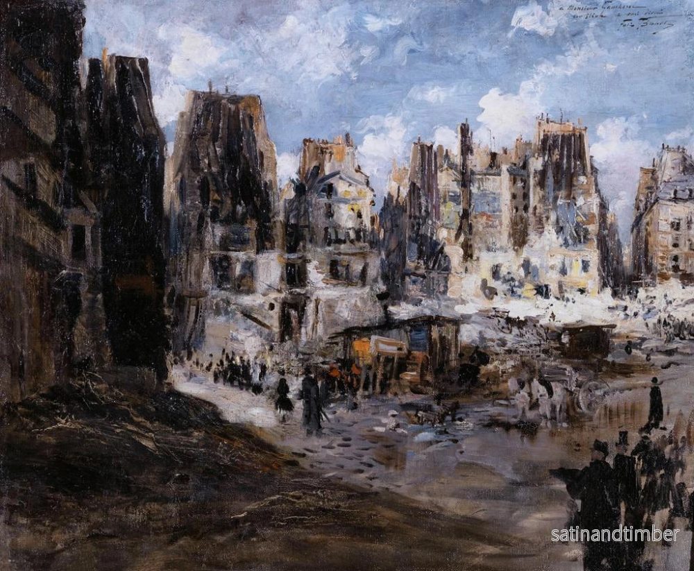 Reproduktion av målningen Le percement de l'avenue de l'Opéra - Félix Hilaire Buhot - Bild 2