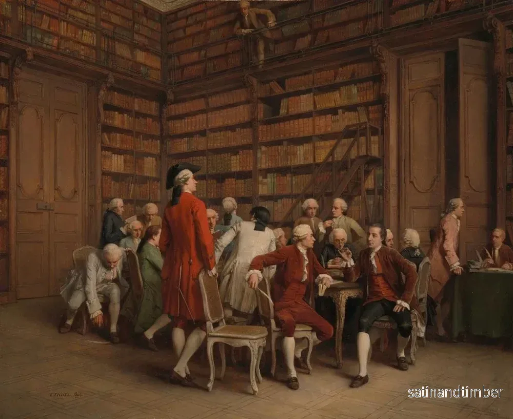 Reproduktion av målningen Les encyclopédistes à la bibliothèque du roi - Benjamin Eugène Fichel - Bild 2