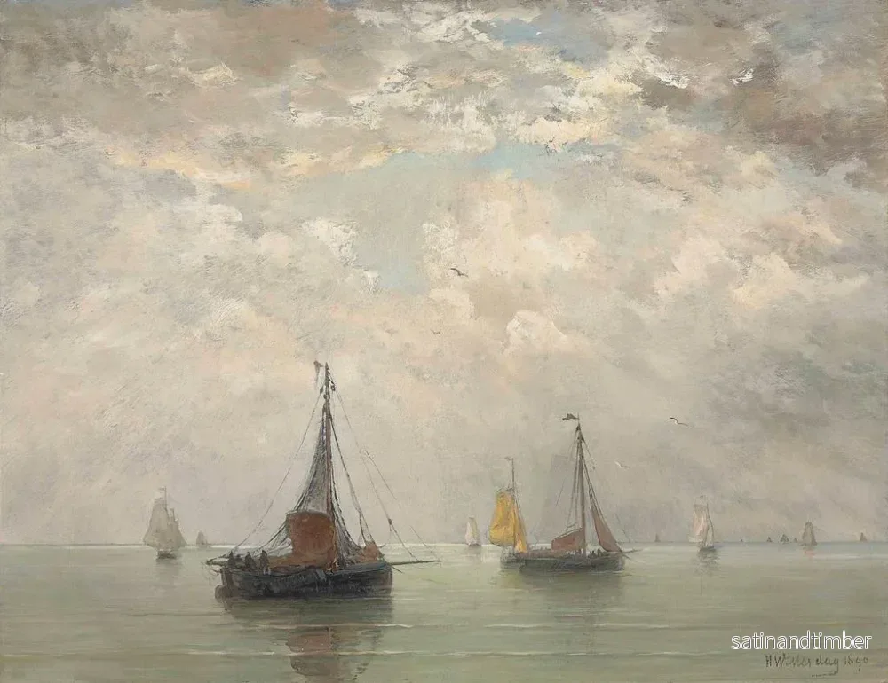Reproduktion av målningen Barges sur les brisants - Hendrik Willem Mesdag - Bild 2