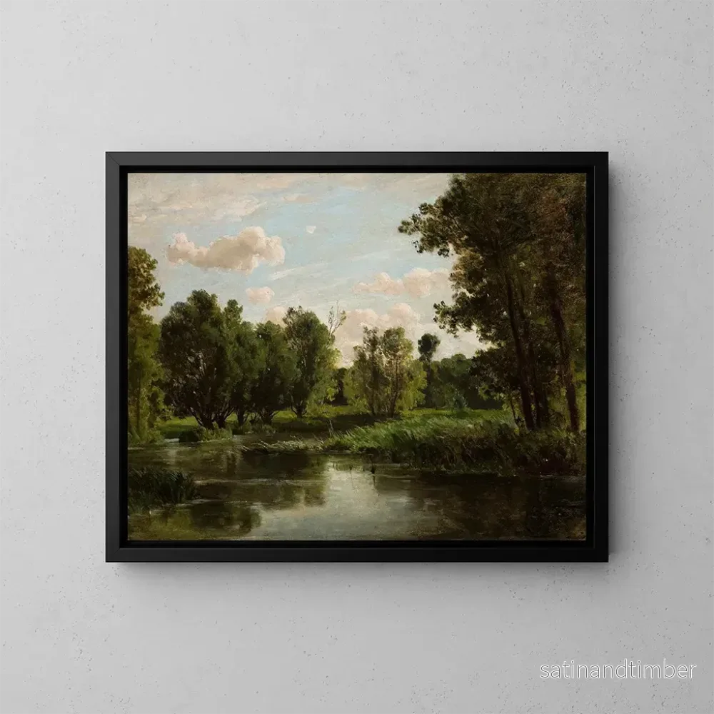 Reproduktion av målningen Lac dans la forêt - Józef Szermentowski